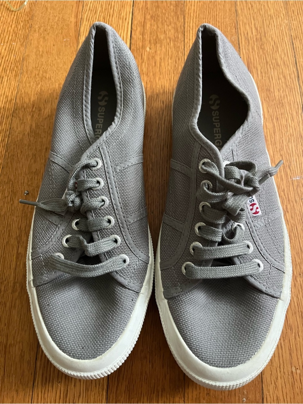 Superga Gray Canvas Low-Top Sneakers